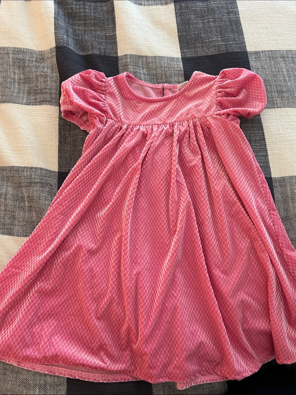 next Pink Velvet Bubble Sleeve Dress